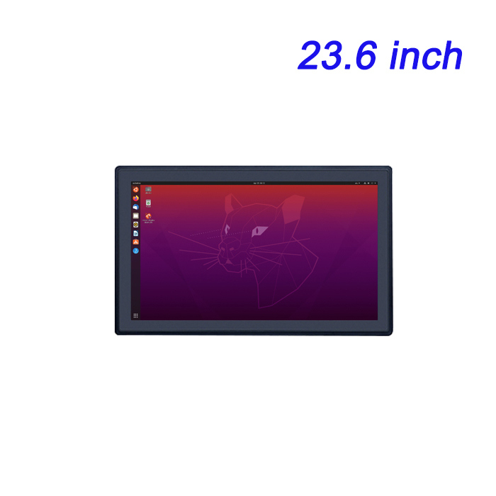 23.6 pulgadas montado en la pared condensador de control industrial resistencia de pantalla configuración PLC computadora Linux