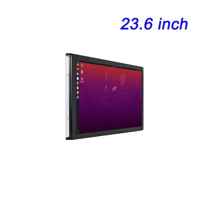 23.6 pulgadas montado en la pared condensador de control industrial resistencia de pantalla configuración PLC computadora Linux