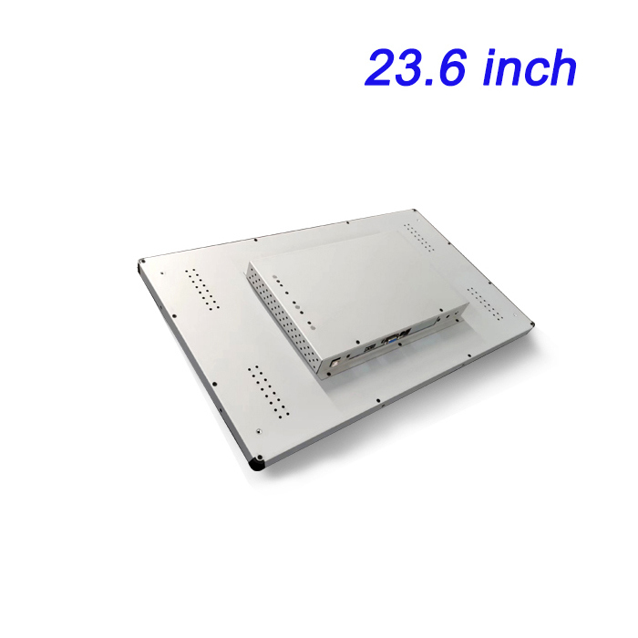 23.6 pulgadas montado en la pared condensador de control industrial resistencia de pantalla configuración PLC computadora Linux