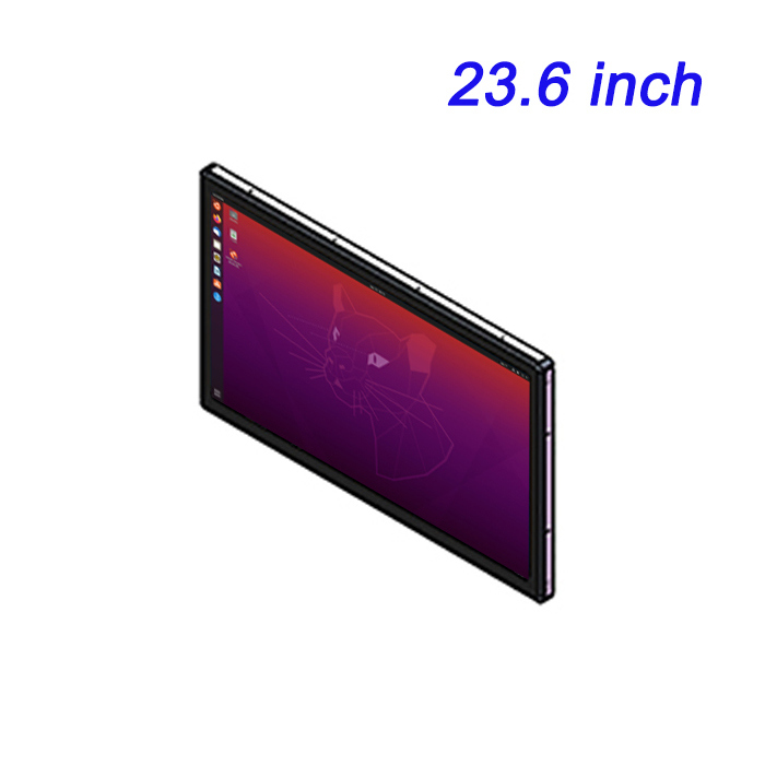23.6 pulgadas montado en la pared condensador de control industrial resistencia de pantalla configuración PLC computadora Linux