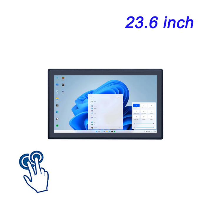 Casilla de metal de 23.6 pulgadas Incorporado IP65 PC resistente al agua Panel de pantalla táctil industrial capacitivo PC todo en uno