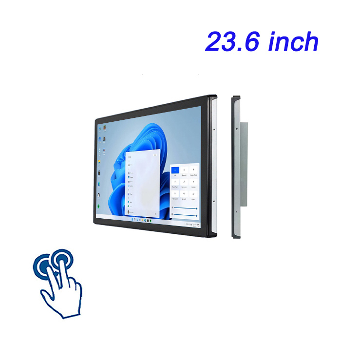 Casilla de metal de 23.6 pulgadas Incorporado IP65 PC resistente al agua Panel de pantalla táctil industrial capacitivo PC todo en uno