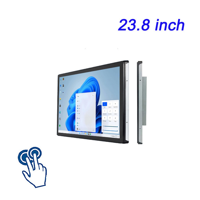 Pantalla LCD táctil capacitiva de 23.8 pulgadas con marco de metal, compatible con controladores y software personalizables