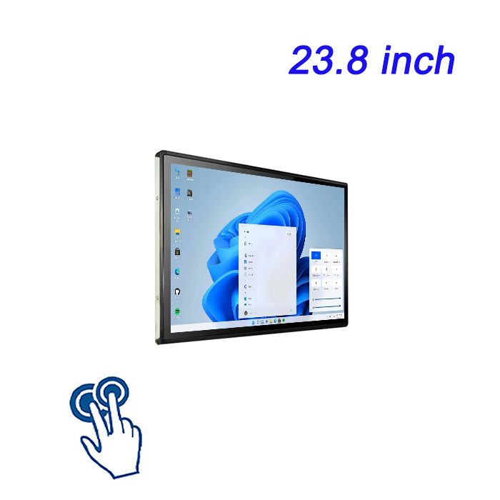 Pantalla LCD táctil capacitiva de 23.8 pulgadas con marco de metal, compatible con controladores y software personalizables