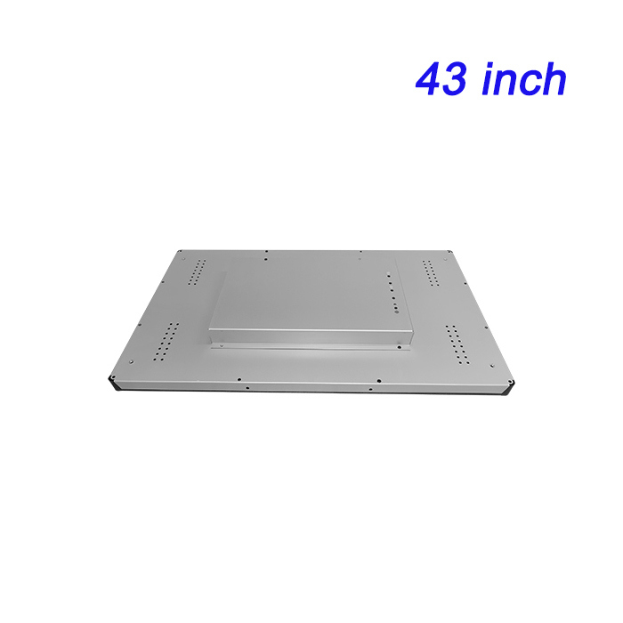 Casilla de metal de montaje de 43 pulgadas con pantalla táctil LCD Monitor frontal de grado industrial de clasificación IP65