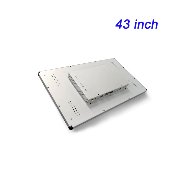 Casilla de metal de montaje de 43 pulgadas con pantalla táctil LCD Monitor frontal de grado industrial de clasificación IP65