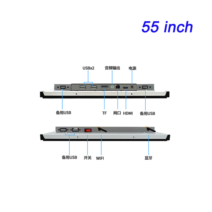 55 pulgadas Embedded control industrial tableta de ordenador taller de la línea de montaje de datos de la pantalla del tablero