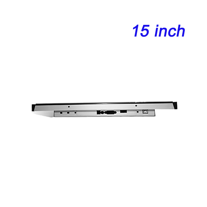 Monitores de pantalla táctil capacitiva de pantalla ancha IPC industrial de 15 pulgadas integrados, monitor de montaje en panel de grado industrial