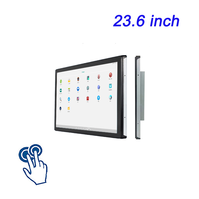 ZXTLCD 23,6 inch nhúng màn hình điều khiển công nghiệp hoàn toàn đóng màn hình công nghiệp tất cả trong một máy cảm ứng màn hình công suất phẳng tinh khiết