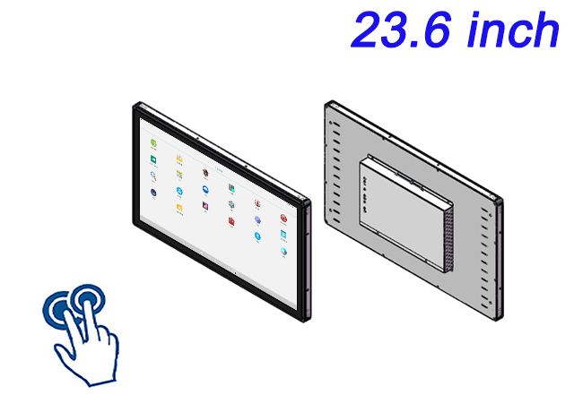 ZXTLCD 23,6 inch nhúng màn hình điều khiển công nghiệp hoàn toàn đóng màn hình công nghiệp tất cả trong một máy cảm ứng màn hình công suất phẳng tinh khiết
