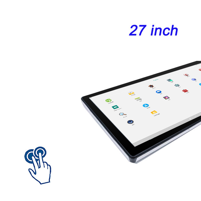 ZXTLCD Computadora de control industrial de 27 pulgadas integrada, completamente cerrada, industrial, todo en uno, táctil capacitiva, sin ventilador, para taller, a prueba de polvo e impermeable