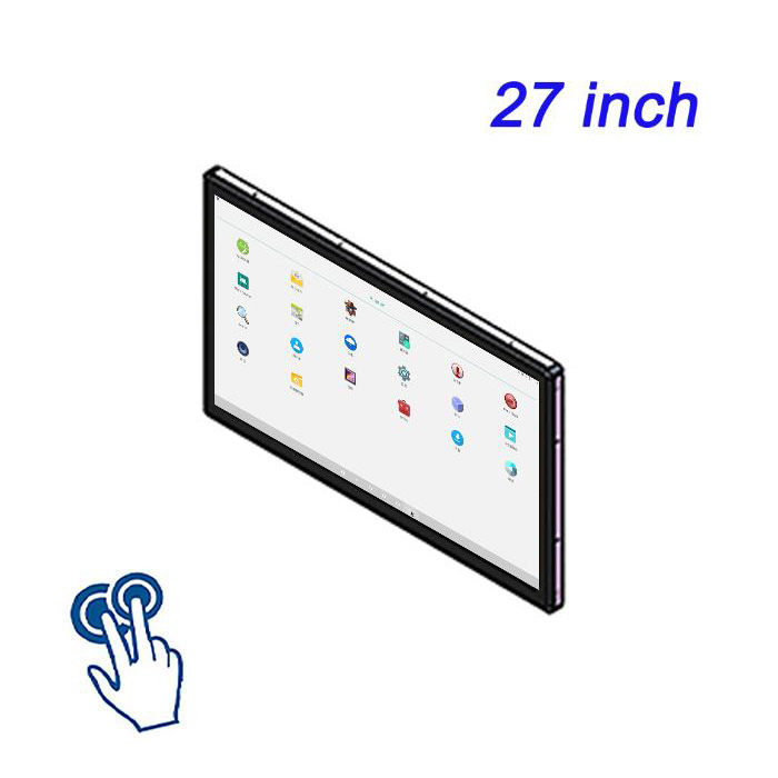 ZXTLCD Computadora de control industrial de 27 pulgadas integrada, completamente cerrada, industrial, todo en uno, táctil capacitiva, sin ventilador, para taller, a prueba de polvo e impermeable