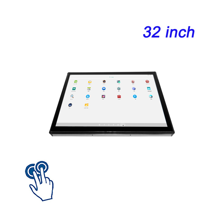 32 นิ้ว Smart Vision Outdoor Terminal เบื้องใน ความสว่างสูง Capacitive Touch Industrial Control จอแสดงเครื่องจักรบูรณาการ