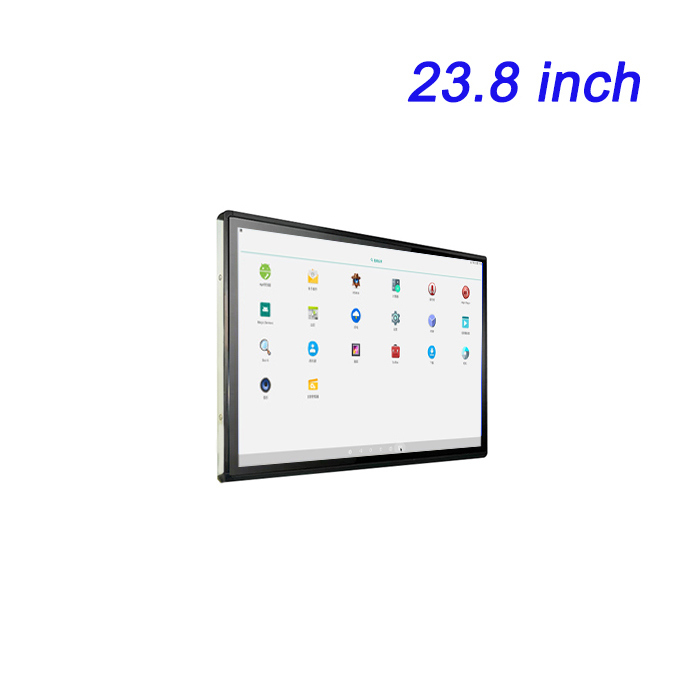 Pantalla industrial sin ventilador de 23.8 pulgadas personalizada, totalmente de aluminio, para computadora de control industrial integrada