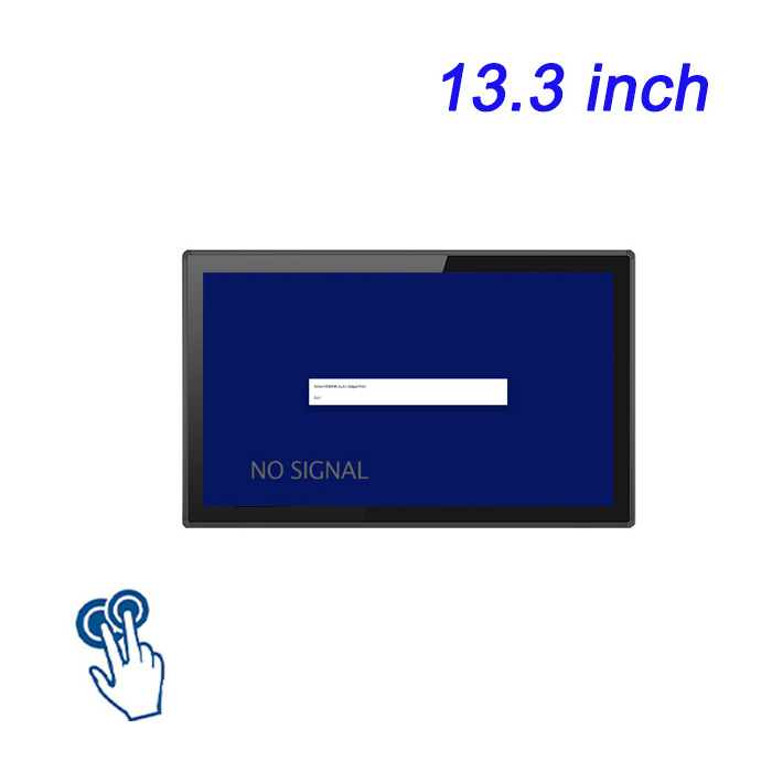 Pantalla táctil capacitiva resistiva de 13,3 pulgadas integrada, totalmente de aluminio, con configuración USB y conmutador frontal