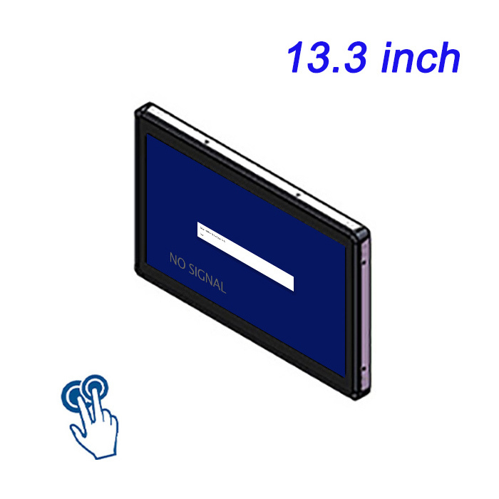 Pantalla táctil capacitiva resistiva de 13,3 pulgadas integrada, totalmente de aluminio, con configuración USB y conmutador frontal