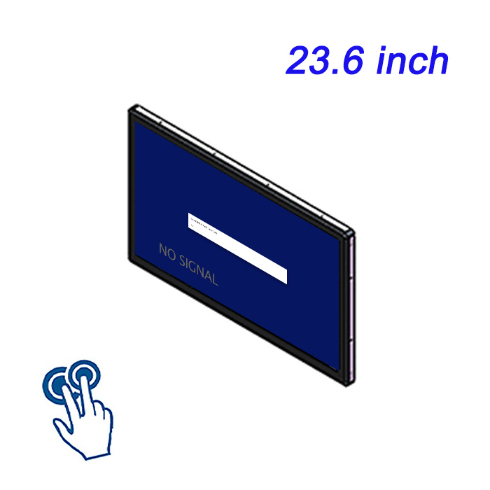 23.6 pulgadas Control industrial profesional integrado Computadora de interferencia electromagnética montada en la pared Configuración de computadora industrial táctil capacitiva