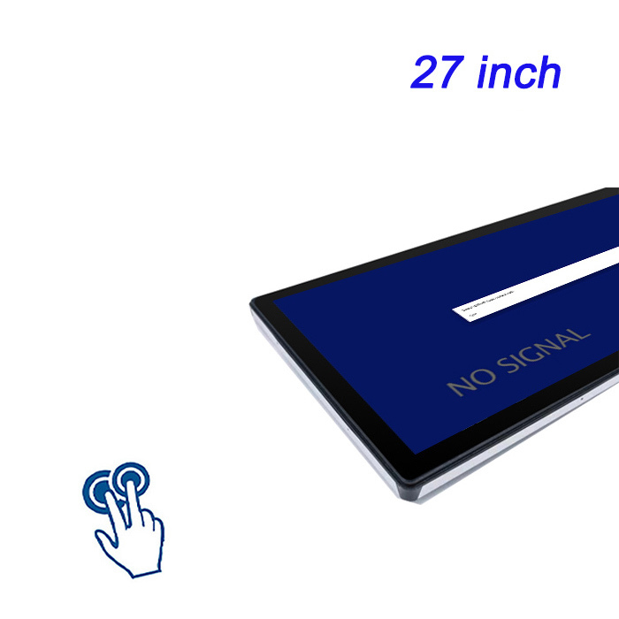 27 pulgadas Nuevo sistema de autoservicio inteligente integrado para ordenar control industrial pantalla táctil pantalla de resistencia al ordenador totalmente cerrada