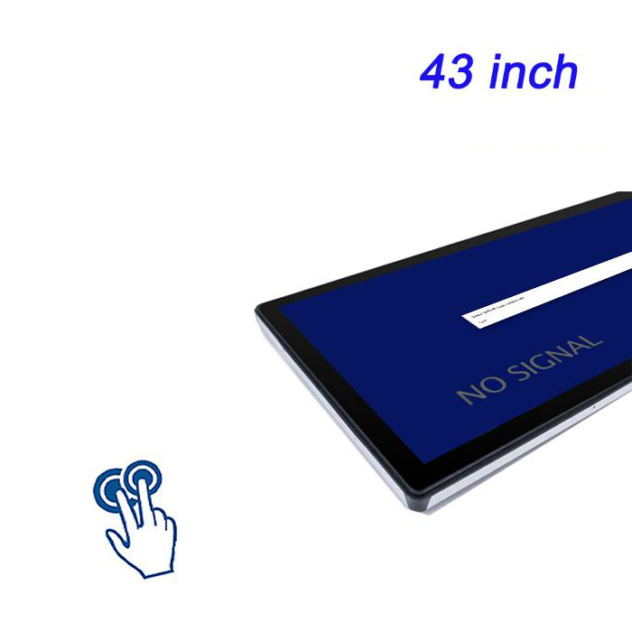 43 pulgadas totalmente cerrada a prueba de polvo máquina táctil incorporada red dual multi puerto serial capacitivo pantalla