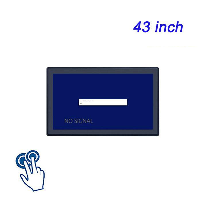 43 pulgadas totalmente cerrada a prueba de polvo máquina táctil incorporada red dual multi puerto serial capacitivo pantalla