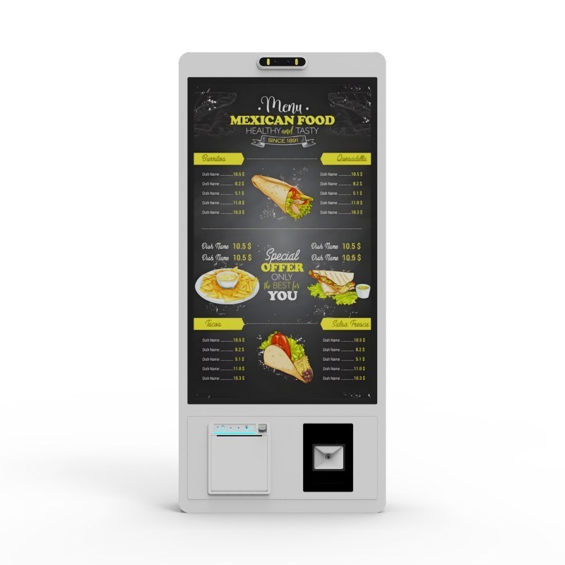 Kiosco de autoservicio de comida rápida con Windows de 21.5 pulgadas, pantalla táctil para facturas, pago y autoservicio, caja registradora de autoservicio, quiosco de pedidos automáticos en restaurantes