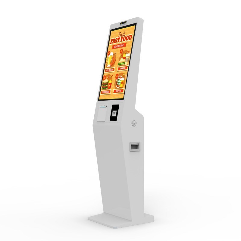 23.6 pulgadas Kiosco de pie de piso para autoservicio Sistema de pantalla táctil Android para la gestión de colas centros comerciales