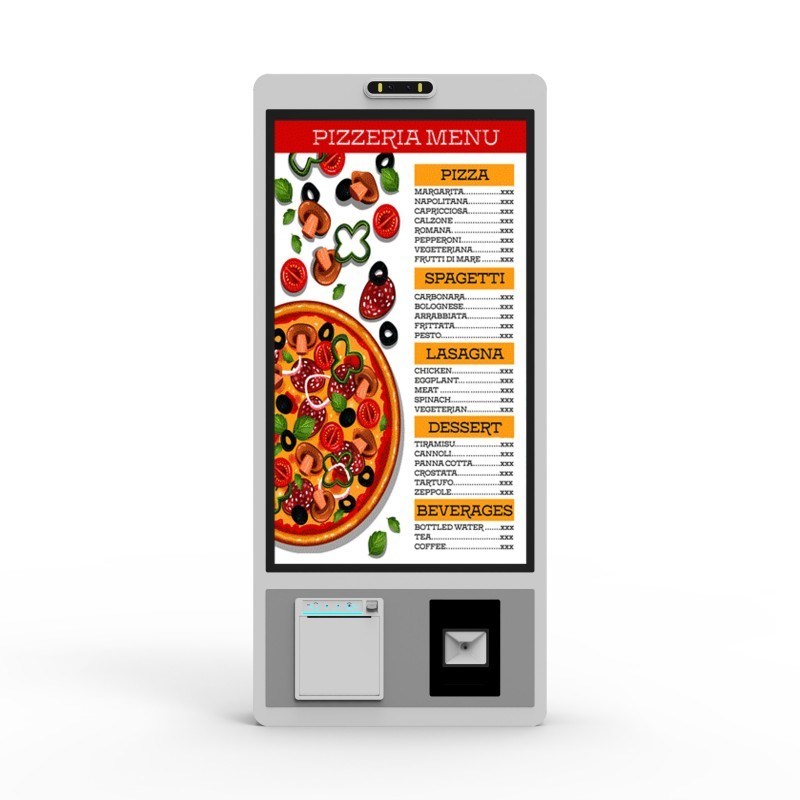 27 inch Windows Ordering Robot Manufacturer Wall Mount Touch Screen with Cashless Card Payment