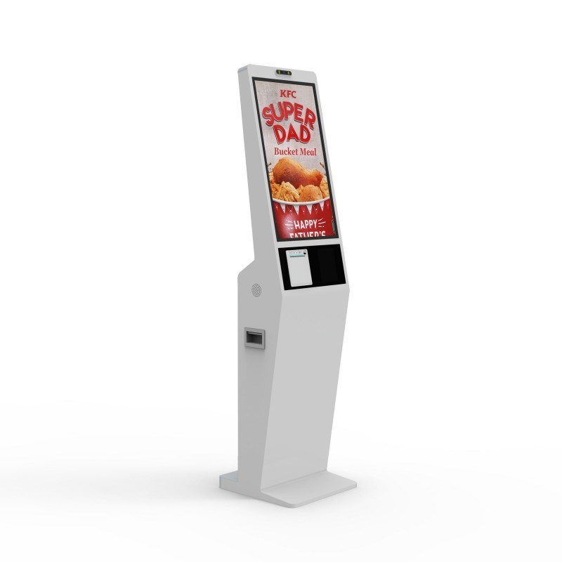 Quiosco de autoservicio para interiores personalizado con Windows de 27 pulgadas para pedidos en restaurantes y pago con pantalla táctil con función SDK