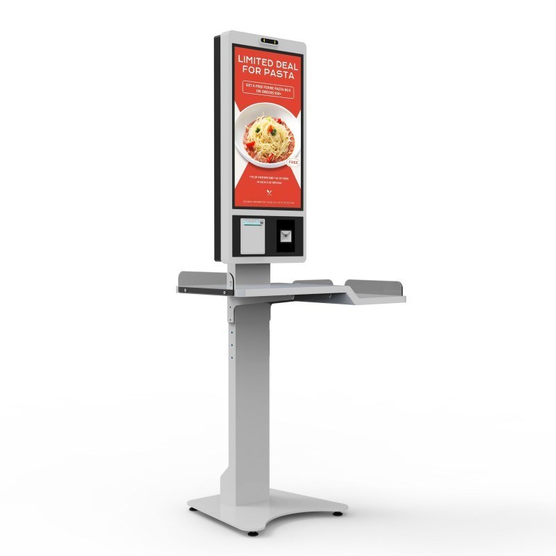 27 inch Indoor Checkout Self Service POS Kiosk With RFID IC Card-reader Kiosk  Camera Microphone