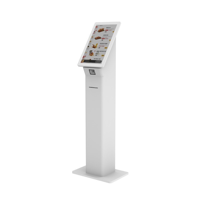 Hotel Fast Food 18.5 Inch Self Service Cash Register Kiosk Terminal with Printer Qr Code Scanner Kiosk Ordering System