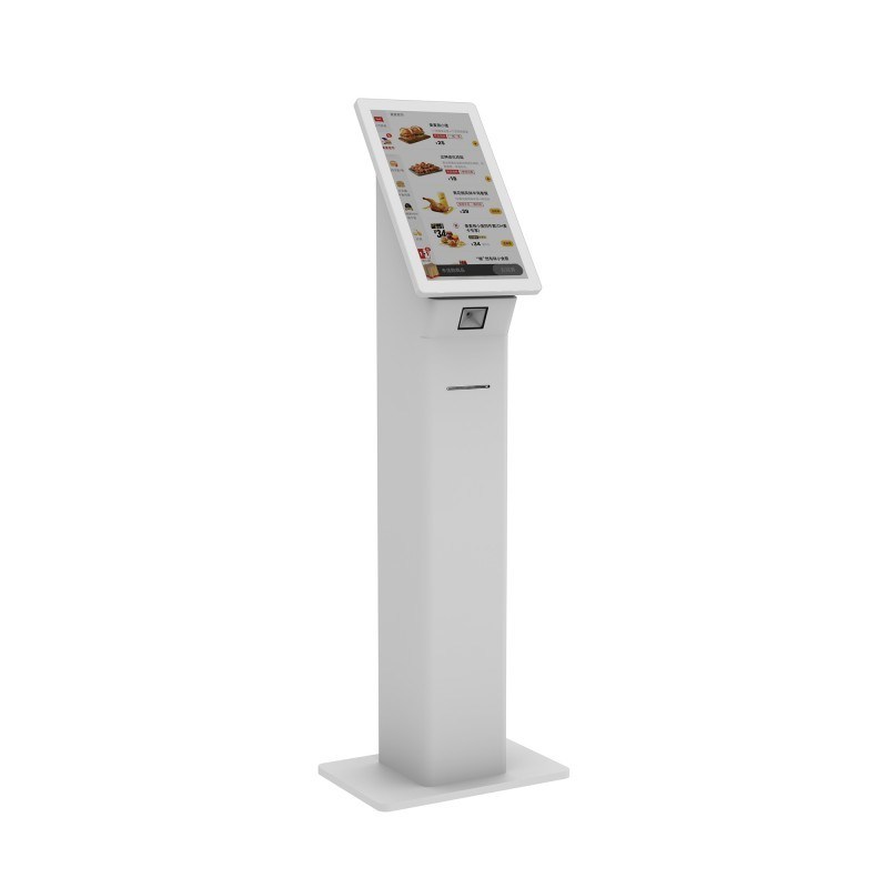 Hotel Fast Food 18.5 Inch Self Service Cash Register Kiosk Terminal with Printer Qr Code Scanner Kiosk Ordering System