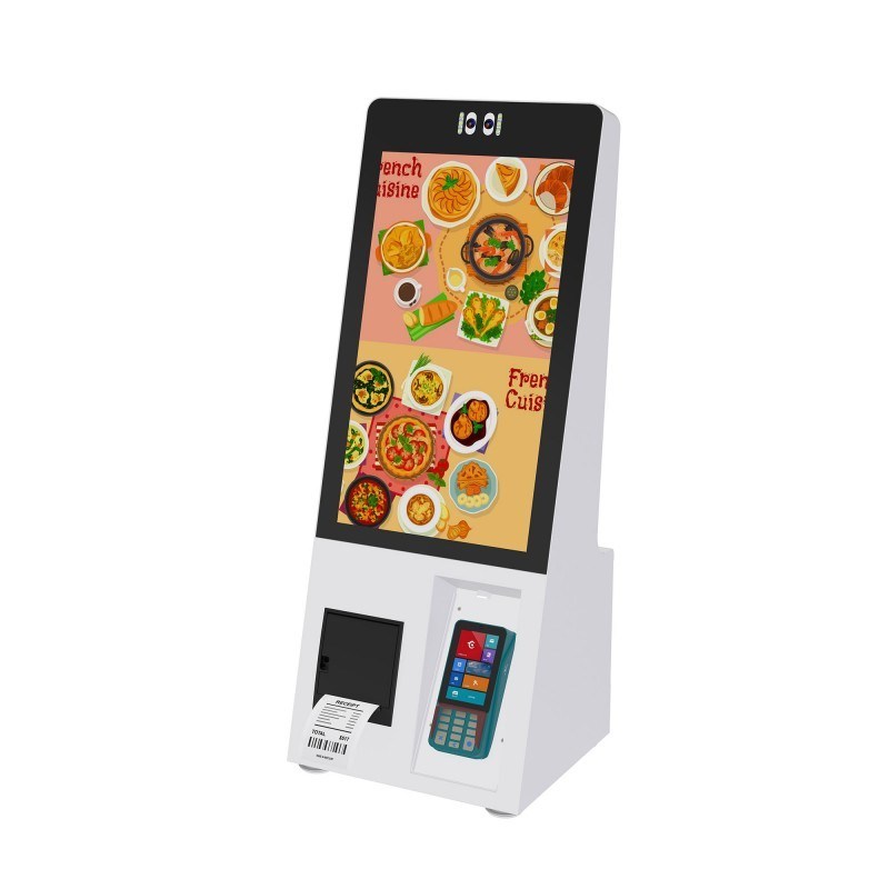 21.5 pulgadas POS Terminal Holder escritorio Kfc McDonald comida ordenando quioscos de autoservicio de pago quiosco restaurante
