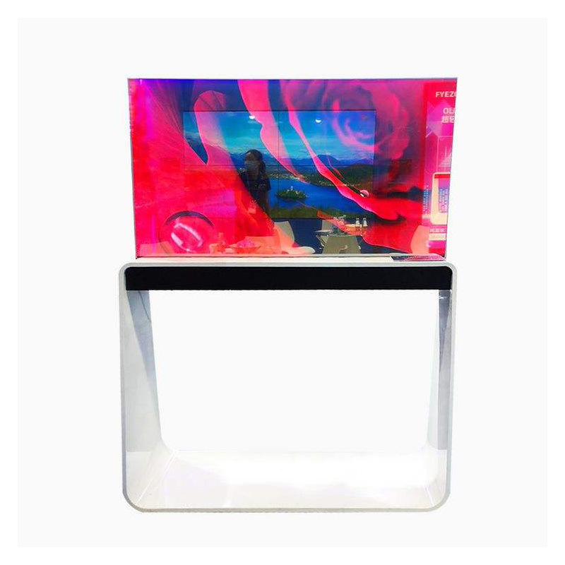 Affichage transparent de 55 pouces alimentation électrique stable Écran OLED transparent fiable pour diverses applications