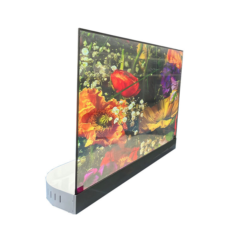Écrans de télévision transparents OLED 2K HD de bureau horizontaux à écran tactile capacitif de 55 pouces