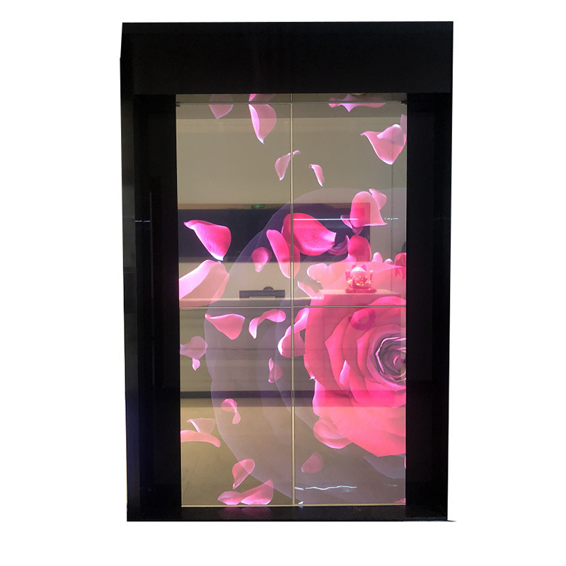Téléviseur OLED transparent 55 pouces Porte automatique auto-lumineuse Affichage publicitaire sur le mur