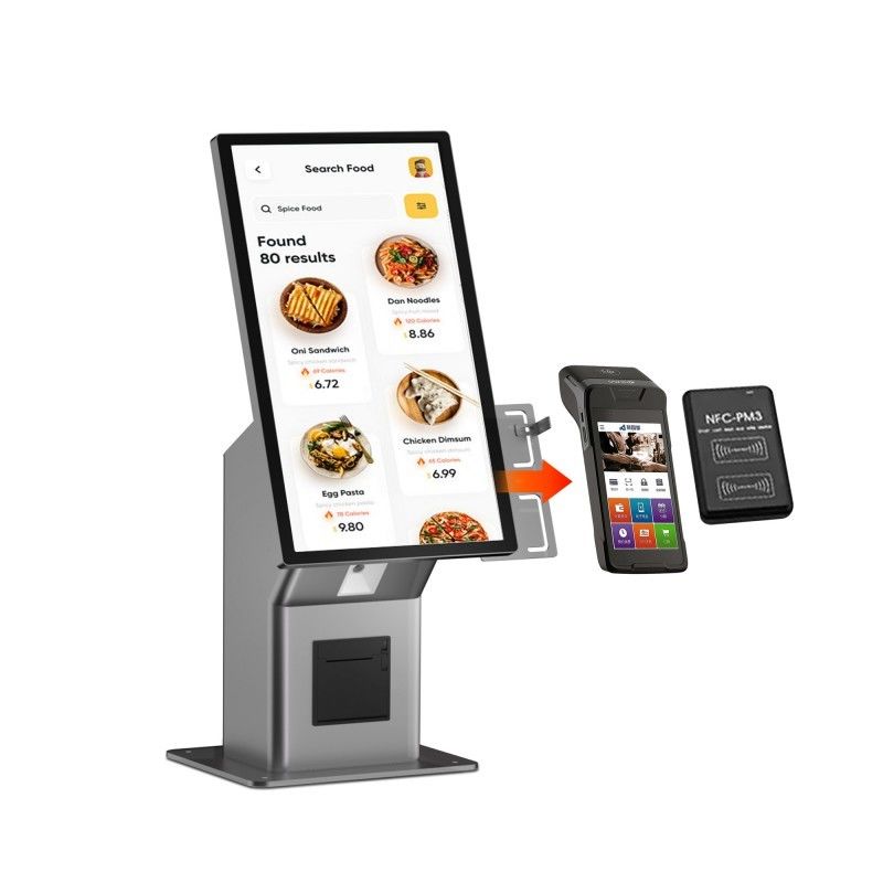 21.5 Inch Android Mcdonalds Kiosk Ordering Machine Self Ordering Kiosk With Kiosk Pos System