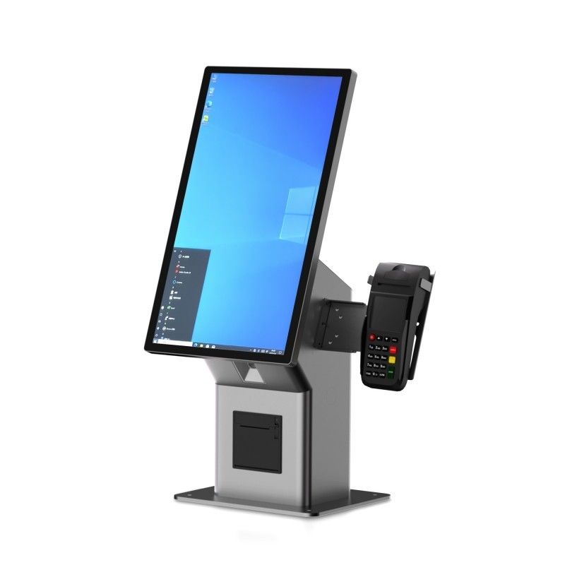 Restaurante de comida rápida Sistema de orden de máquina POS de autoservicio de 21.5 pulgadas Pantalla táctil ventanas Quiosco de pago de pedido automático