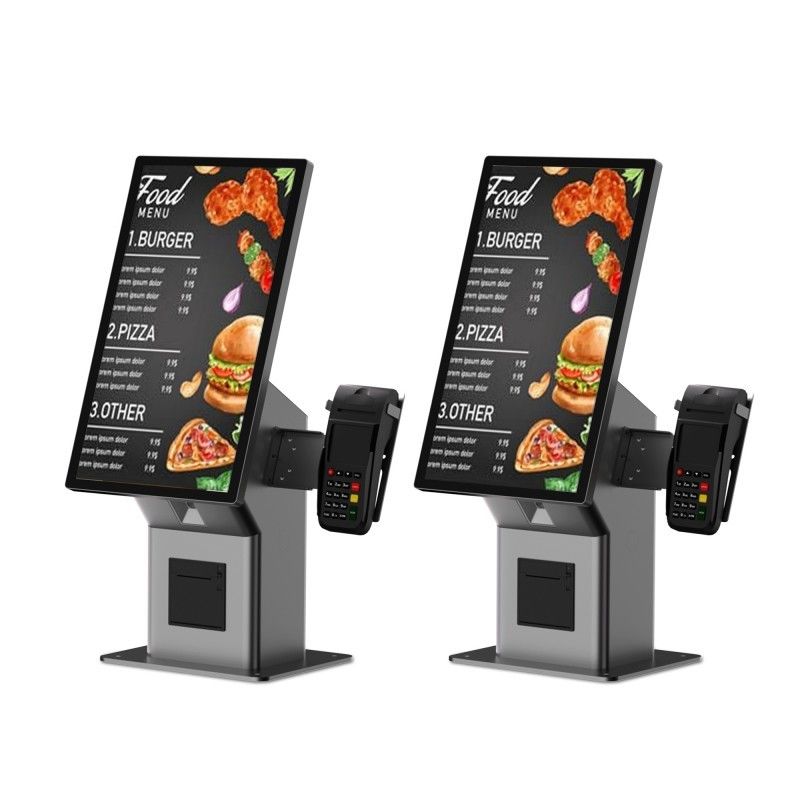 Restaurante de comida rápida Sistema de orden de máquina POS de autoservicio de 21.5 pulgadas Pantalla táctil ventanas Quiosco de pago de pedido automático
