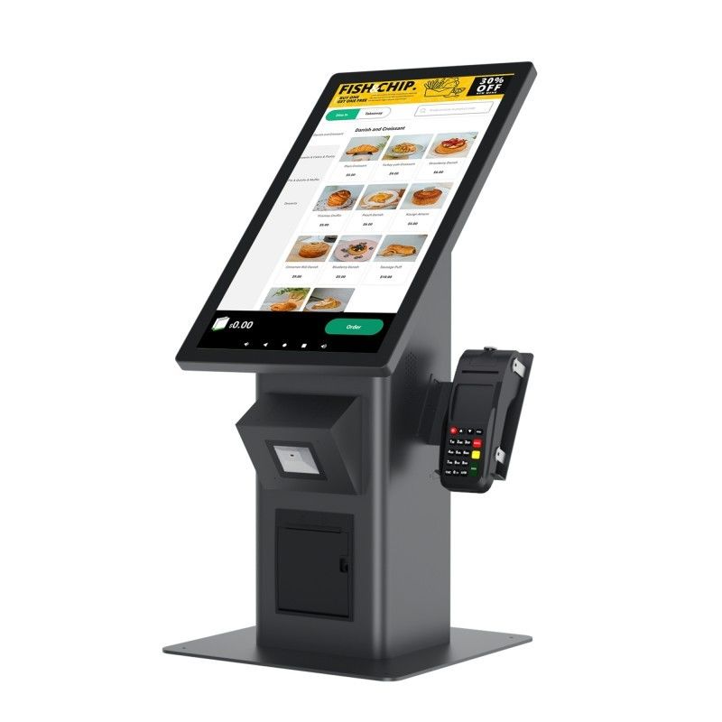 23.8 Inch Restaurant Self Service Kiosk with NFC POS Terminal LCD Android Touch Screen for Payment Self-Ordering Terminal