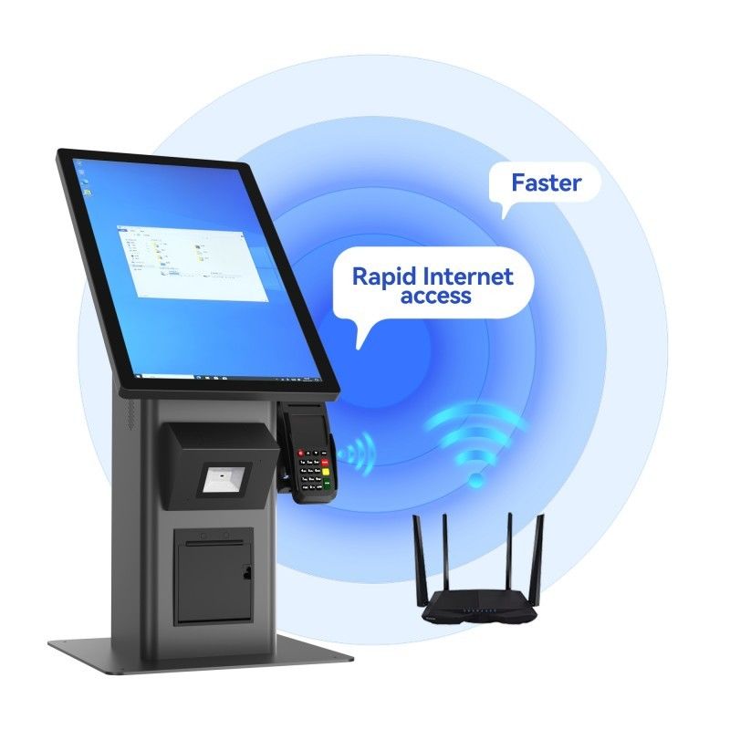 विंडोज 23.6 इंच टच स्क्रीन स्व-सेवा ऑर्डरिंग मशीन भुगतान आदेश प्रिंटर स्कैनर के साथ रेस्तरां के लिए उपहार कार्ड कियोस्क