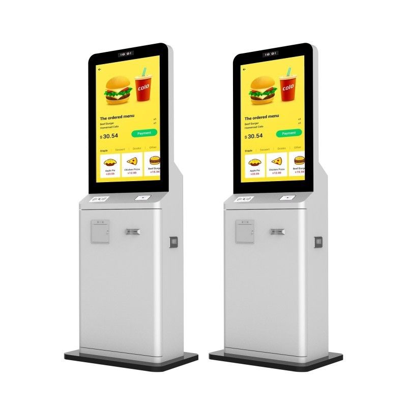Máy bán hàng tự phục vụ đứng sàn Windows 43 inch với máy in và đầu đọc mã QR
