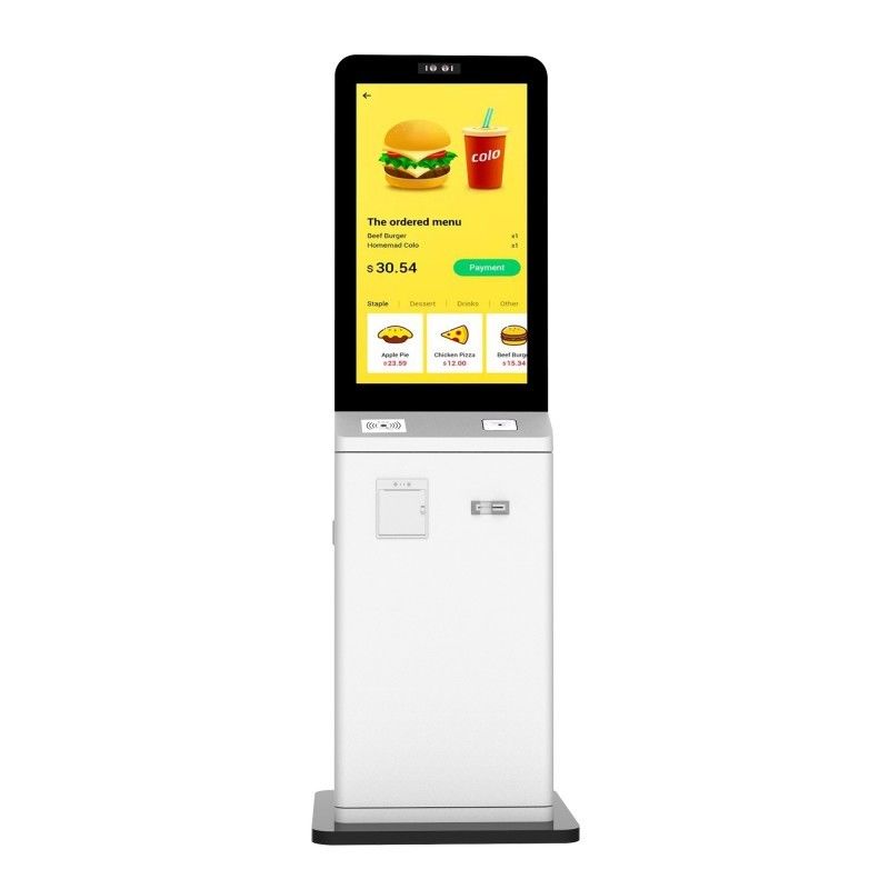 43 inch Windows Floor Standing Terminal Payment Self Service Kiosk Pos System With Printer QR Code Scanner