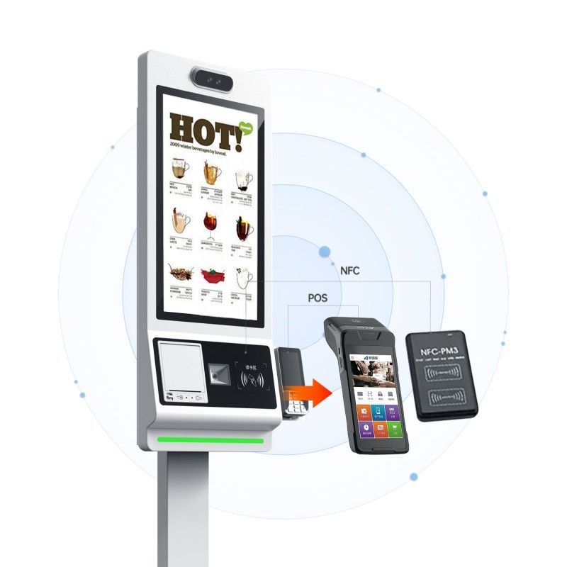 Máquina de Quiosque de Pagamento de Autoatendimento com Tela Sensível ao Toque de 21,5 Polegadas Personalizável com Preço de Fábrica, Leitor de Código de Barras SDK à Prova D'água para Restaurantes