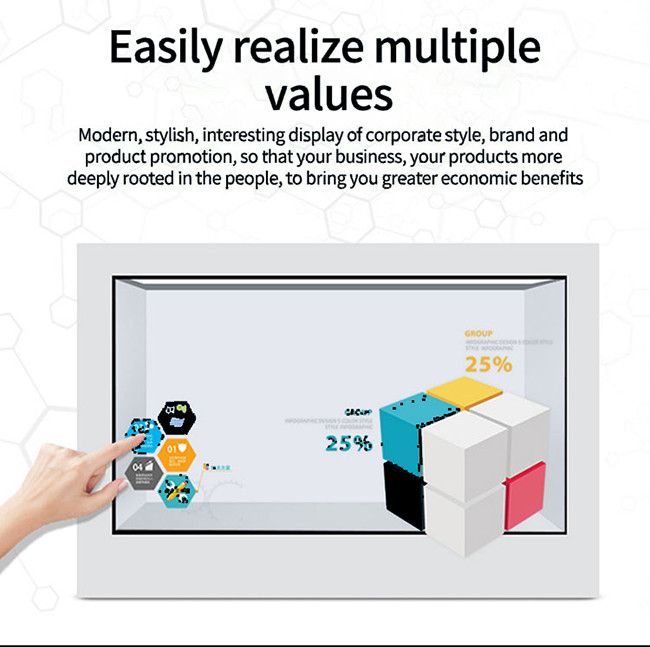 4K पारदर्शी एलसीडी डिस्प्ले बॉक्स अनुकूलन योग्य एलसीडी देखें के माध्यम से डिस्प्ले 2