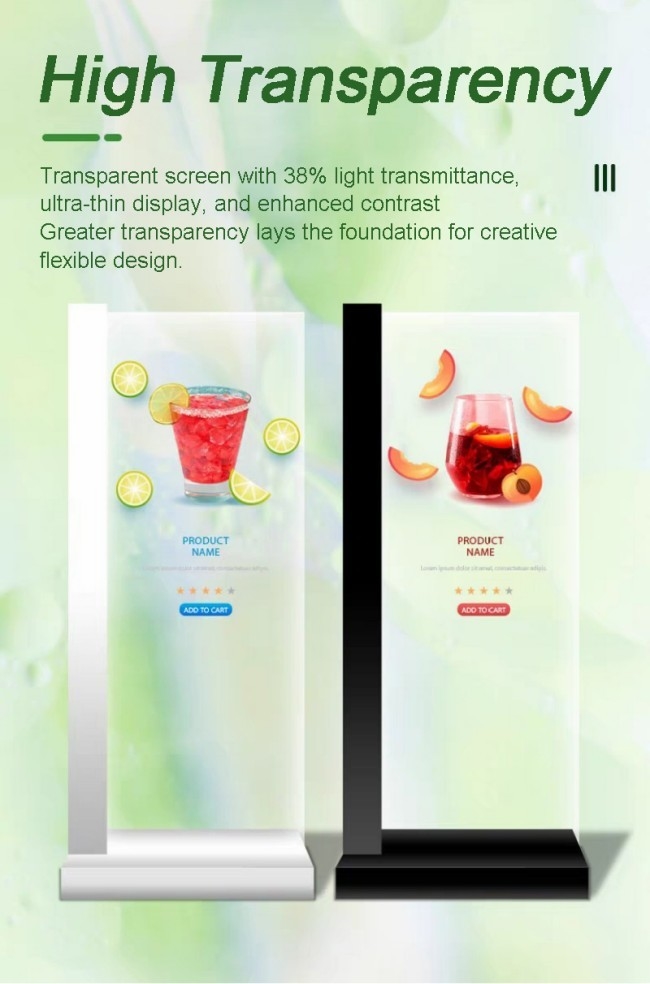 Écran tactile interactif de 55 pouces Smart Transparent OLED Affichage pour exposition bijoux Affichage de luxe 1