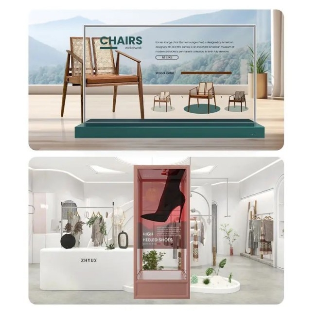 Écran tactile interactif de 55 pouces Smart Transparent OLED Affichage pour exposition bijoux Affichage de luxe 4