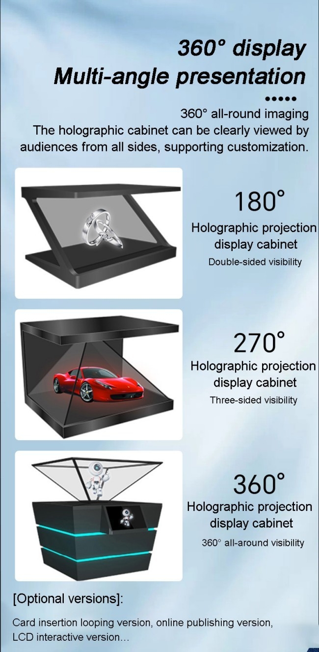 Écran d'affichage transparent holographique avancé Affichage tactile tridimensionnel à 360 degrés Android OS 3