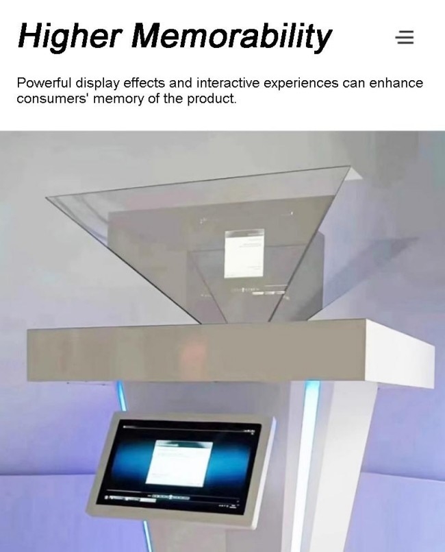 Salle d'exposition Cabinet holographique stéréoscopique dédié avec affichage 3D interactif tactile prenant en charge la projection tridimensionnelle personnalisable 4