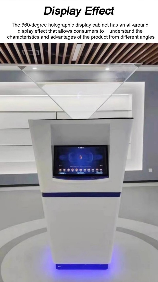 Salle d'exposition Cabinet holographique stéréoscopique dédié avec affichage 3D interactif tactile prenant en charge la projection tridimensionnelle personnalisable 3
